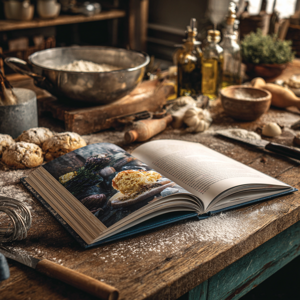 Kochbuch auf Küchenablage fotografieren